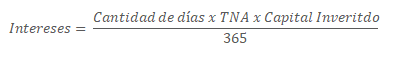 formula para calcular los intereses de un plazo fijo