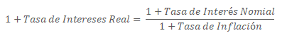 formula matematica para calcular la tasa de interes real